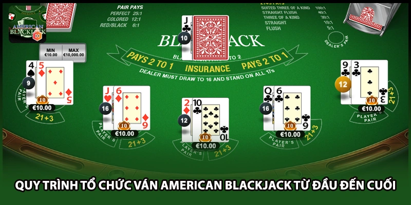 Quy trình tổ chức ván American Blackjack từ đầu đến cuối
